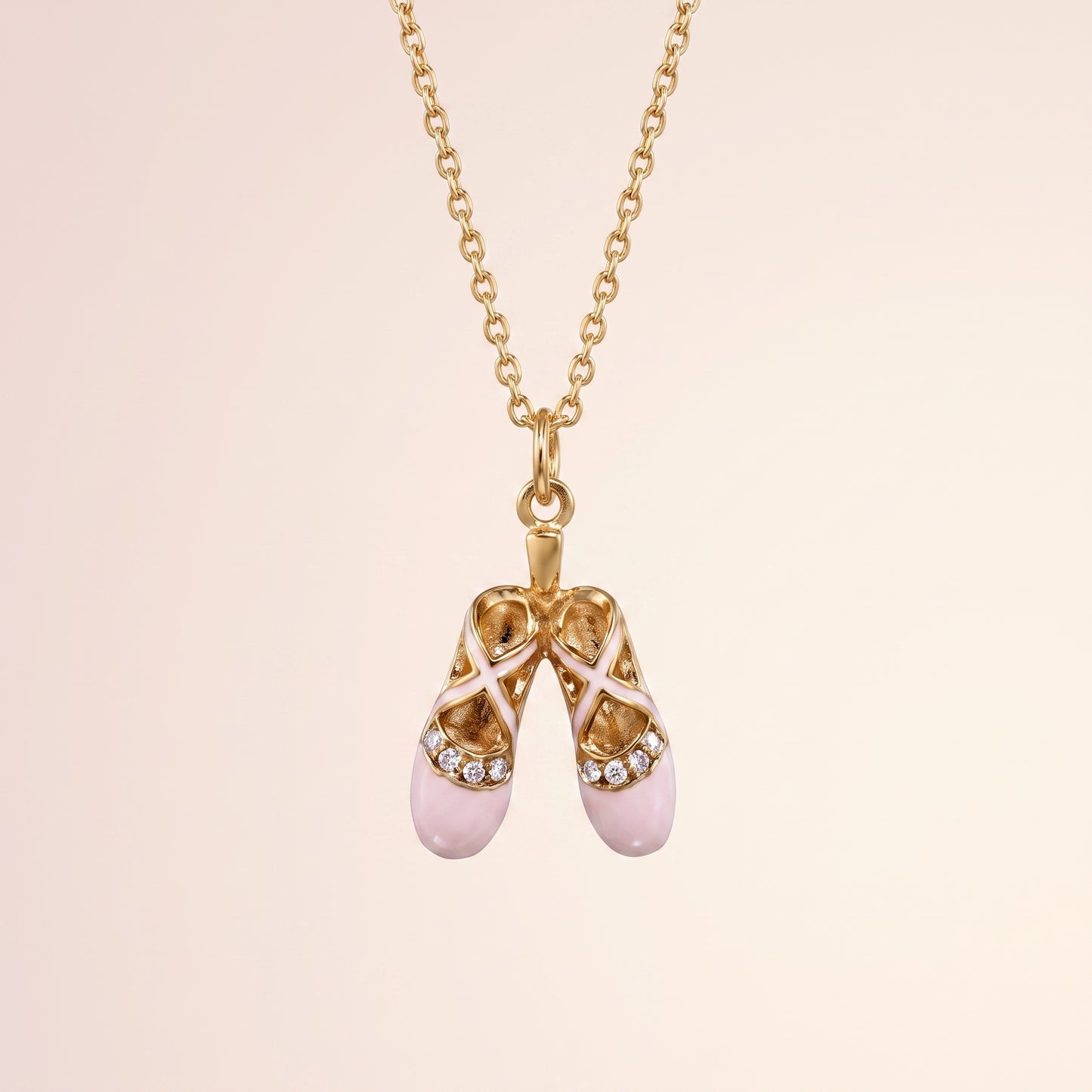 0.10ct Ballet Shoes Lab Grown Diamond Pendant Necklace