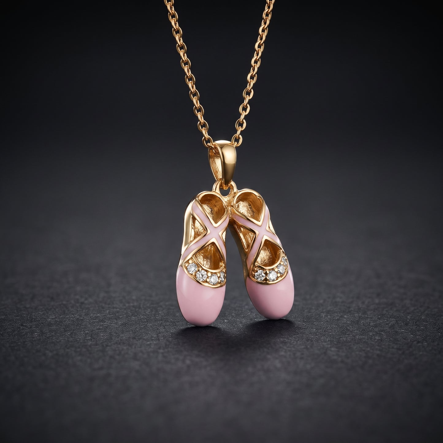 0.10ct Ballet Shoes Lab Grown Diamond Pendant Necklace