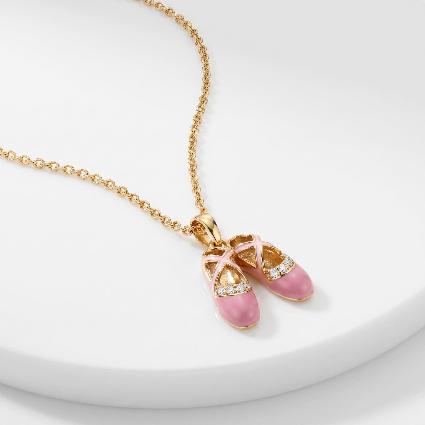 0.10ct Ballet Shoes Lab Grown Diamond Pendant Necklace