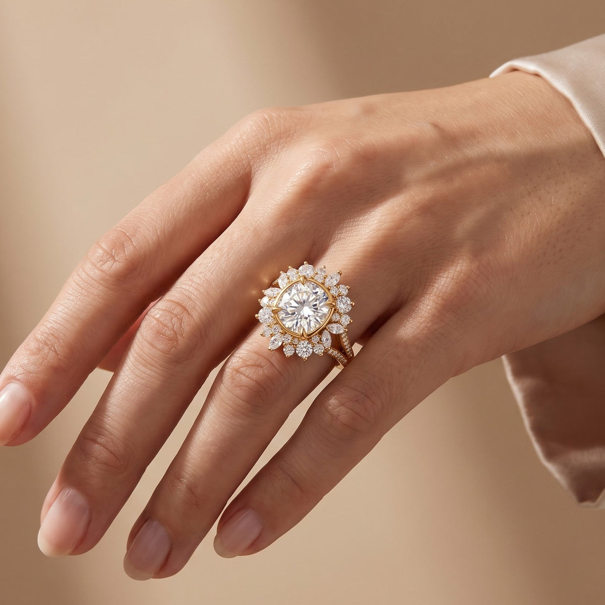 cushion engagement ring with halo​

