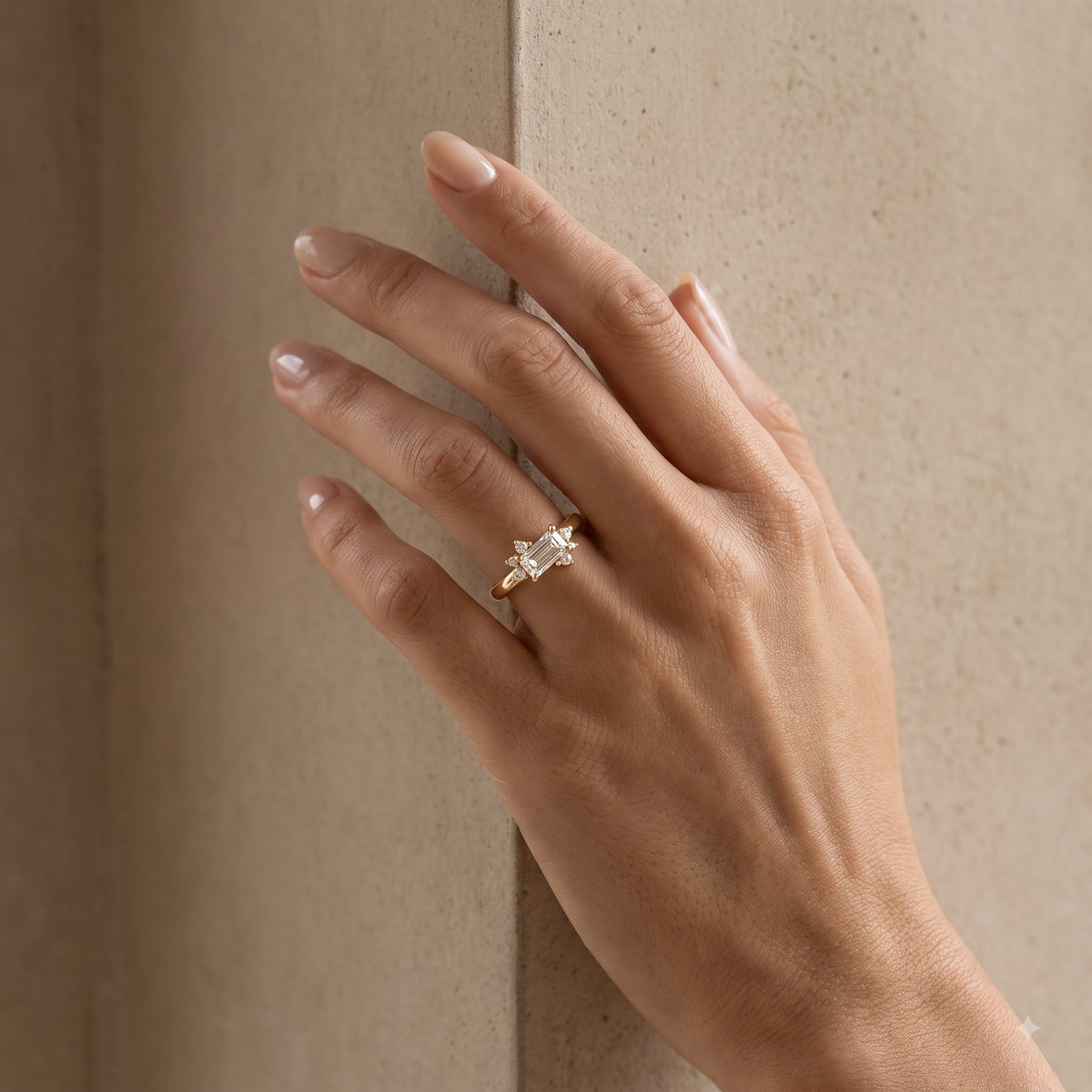 0.300 ct Baguette & Round Cut Lab Grown Diamond Unique Wedding Band