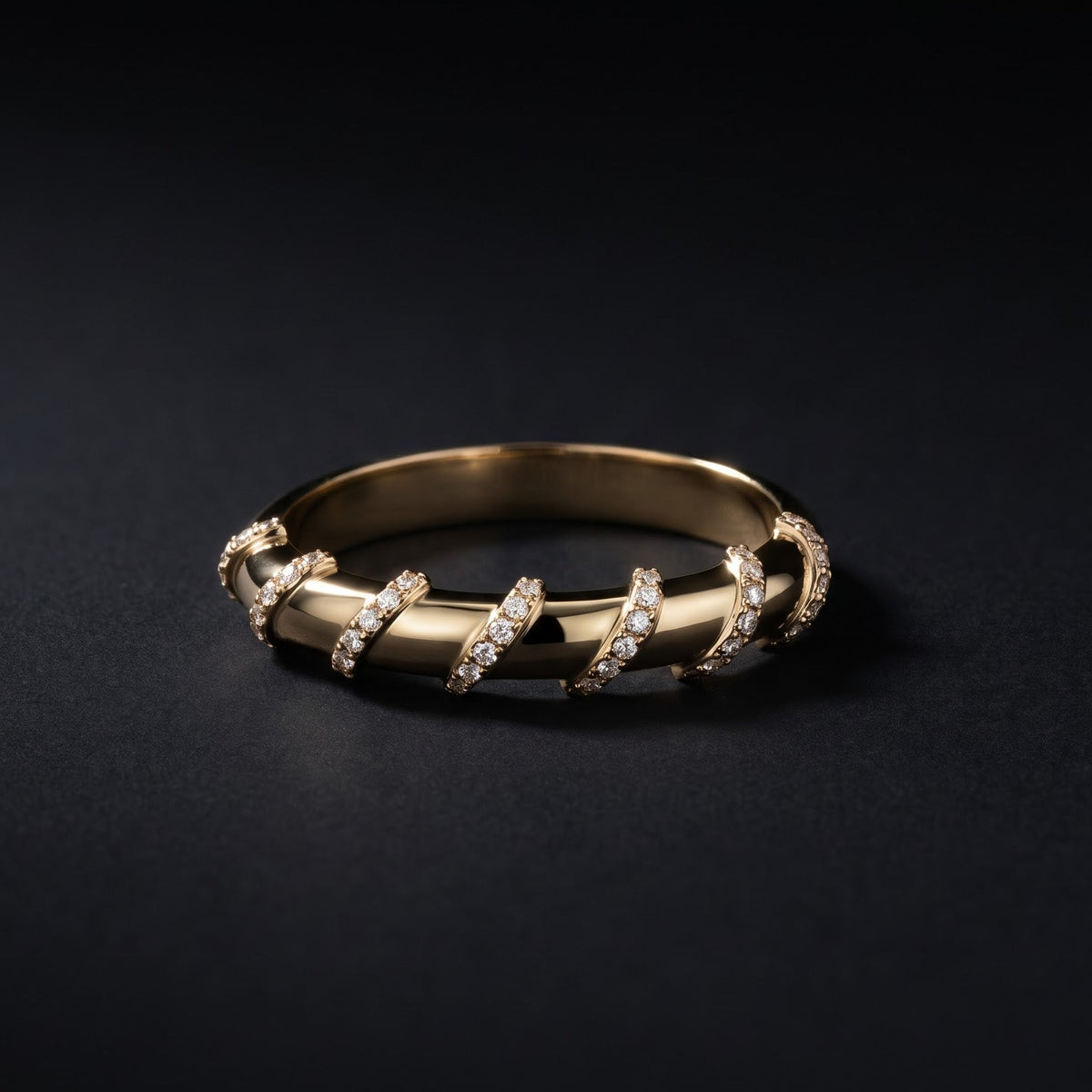 diagonal lab grown diamond wedding band