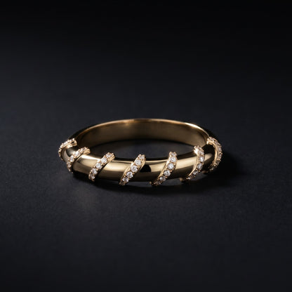 diagonal lab grown diamond wedding band
