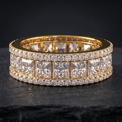 6.780 ct Princess Cut Lab Grown Diamond Full Eternity Wedding Band Ring