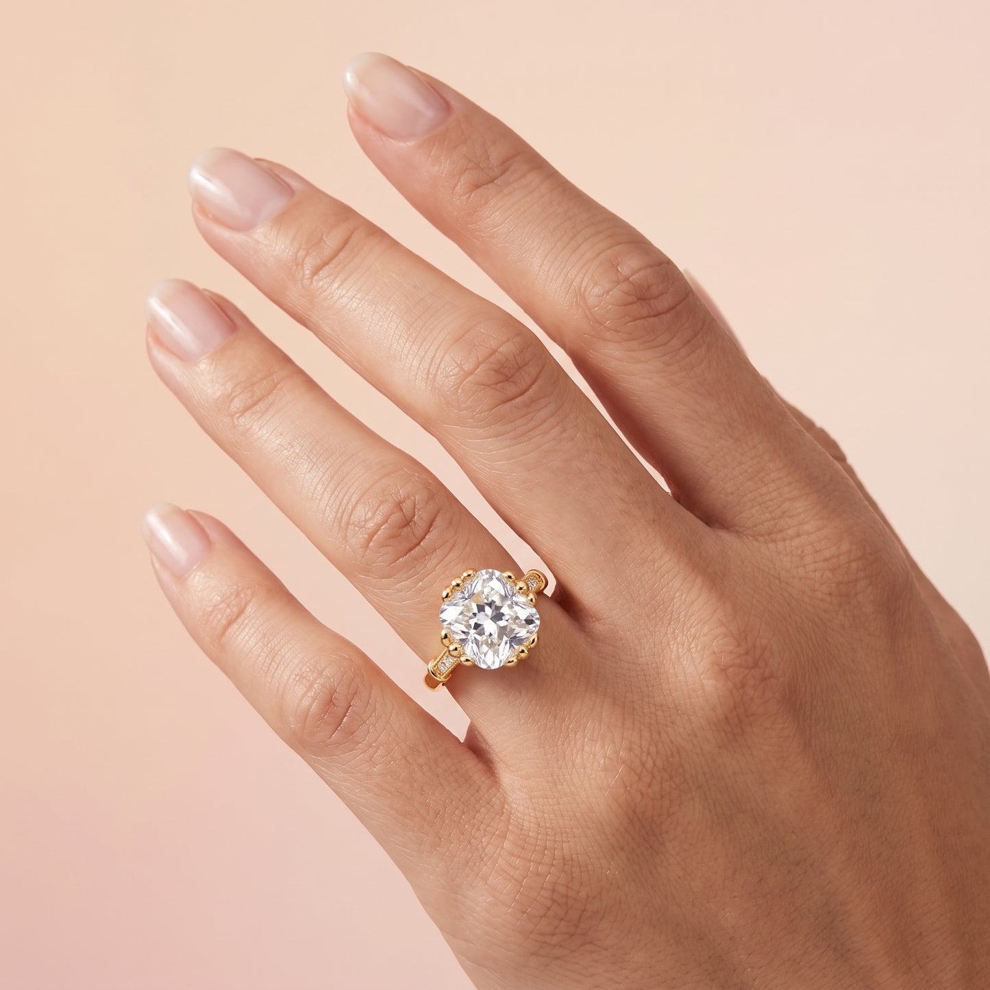 3.600ct Cushion Cut Lab Grown Diamond Solitaire Engagement Ring