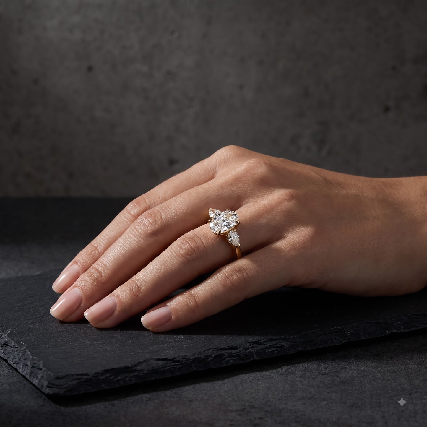 2.60 CT Oval Lab Grown Diamond Three Stone Engagement Ring