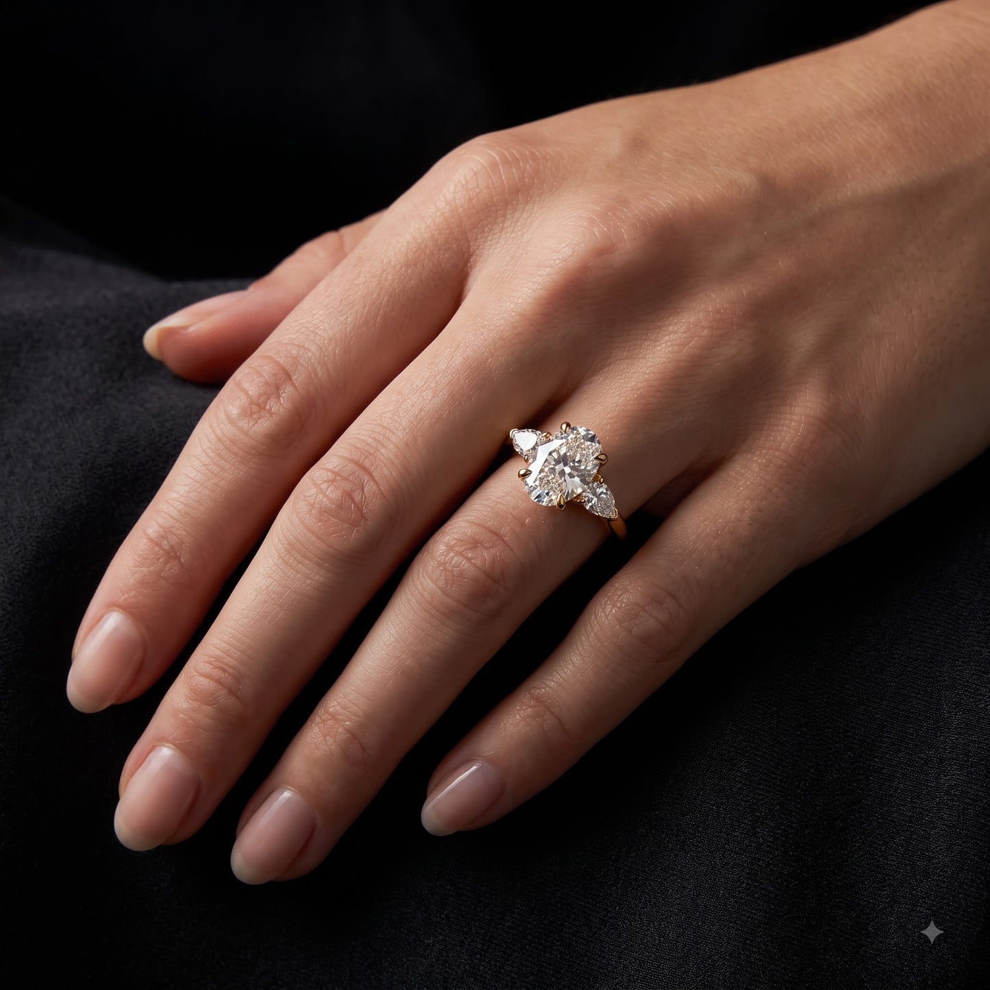 2.60 CT Oval Lab Grown Diamond Three Stone Engagement Ring