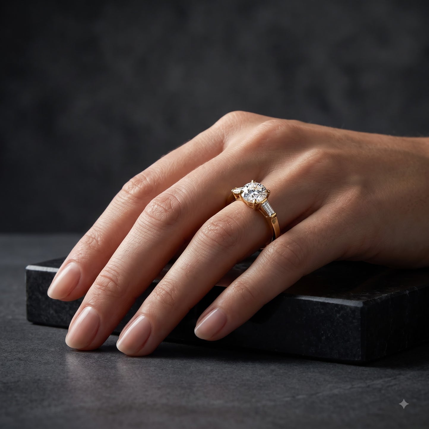 2.60 CT Round Cut Lab Grown Diamond Three Stone Engagement Ring