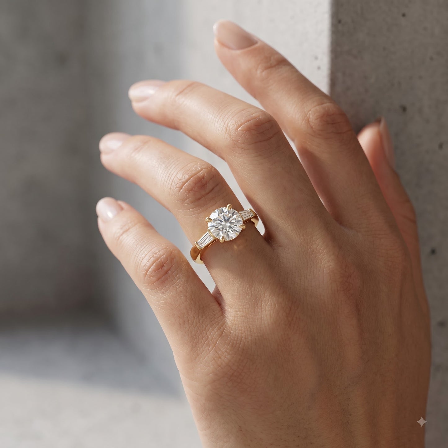 2.60 CT Round Cut Lab Grown Diamond Three Stone Engagement Ring