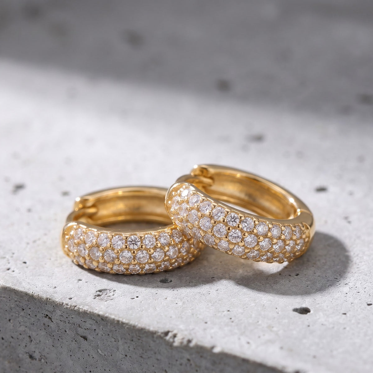 luxury diamond huggie earrings