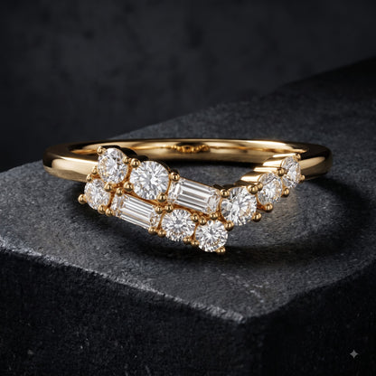 0.300 ct Baguette & Round Cut Lab Grown Diamond Wedding Band