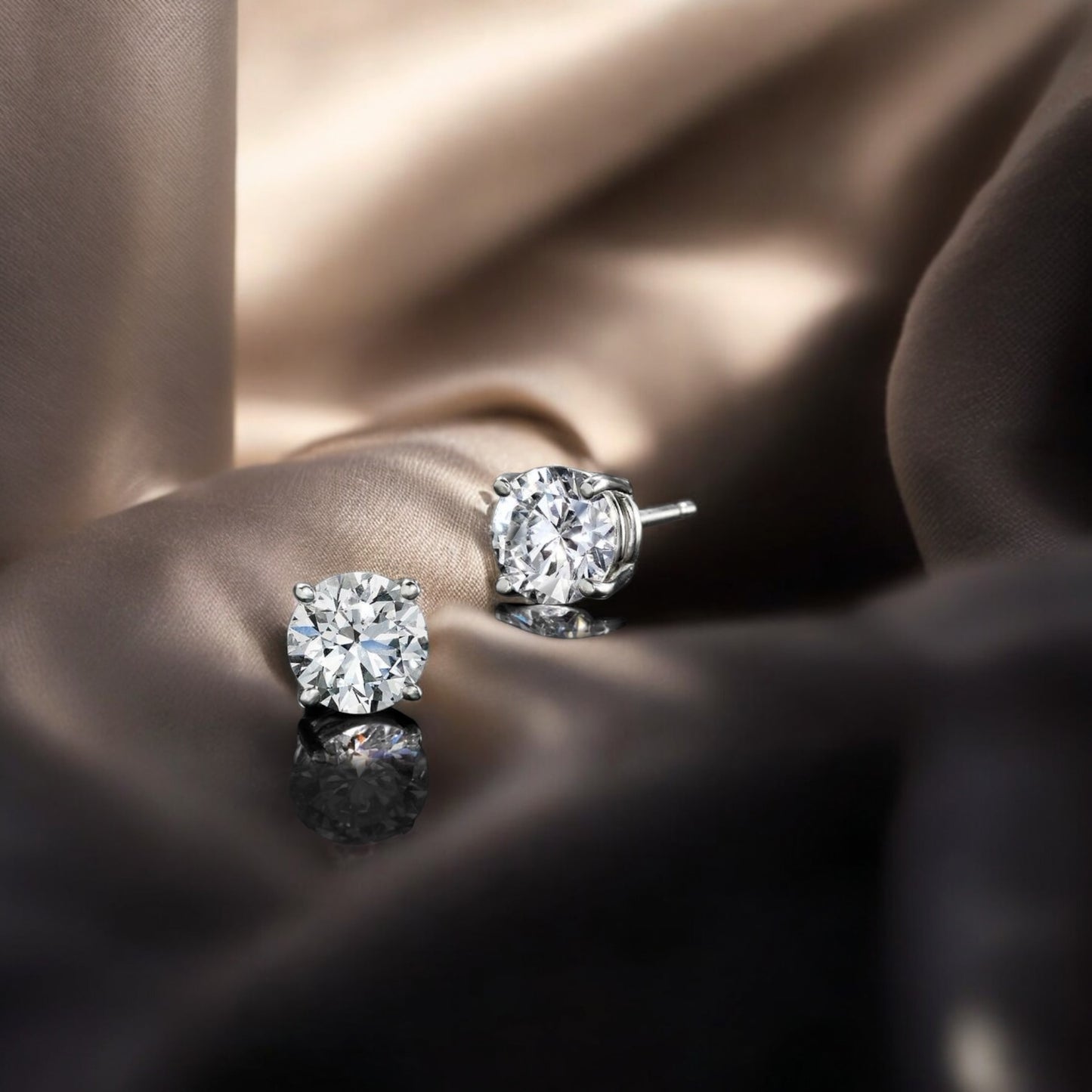 Elegant Moissanite Stud Earrings – 925 Sterling Silver, Dainty Round Cut, Perfect Gift for Her