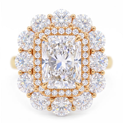 2.50ct Radiant Cut Lab Grown Diamond Halo Engagement Ring