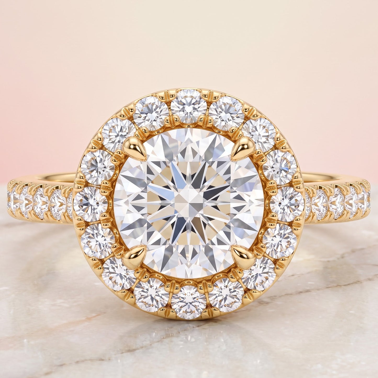 hidden halo round engagement ring​

