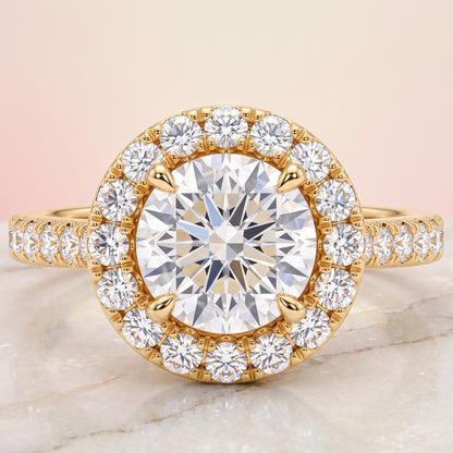 hidden halo round engagement ring​

