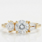 2.10 CT Three Stone Round Cut Moissanite Engagement Ring 14K Gold
