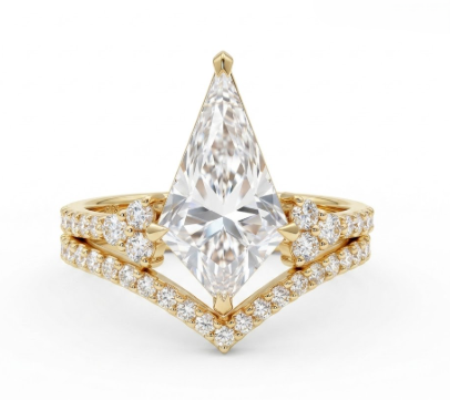 1.750ct Kite Cut Lab-Grown Diamond Engagement Ring Set