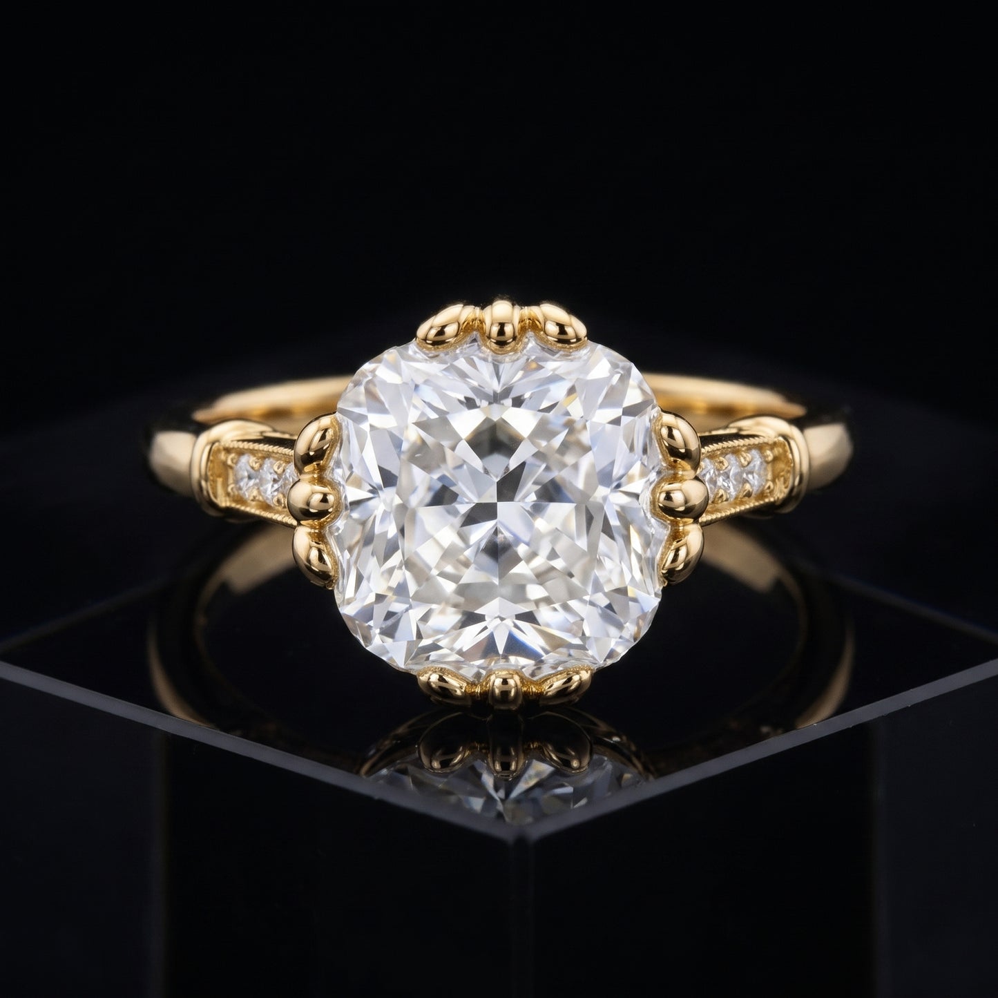 3.600ct Cushion Cut Lab Grown Diamond Solitaire Engagement Ring