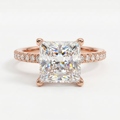 2.150 CT Princess Cut Lab Grown Diamond Engagement Ring, Solitaire Diamond Ring