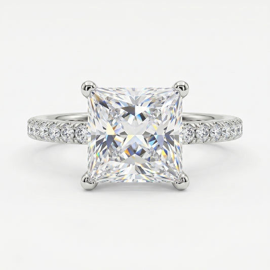 white gold princess cut engagement rings​

