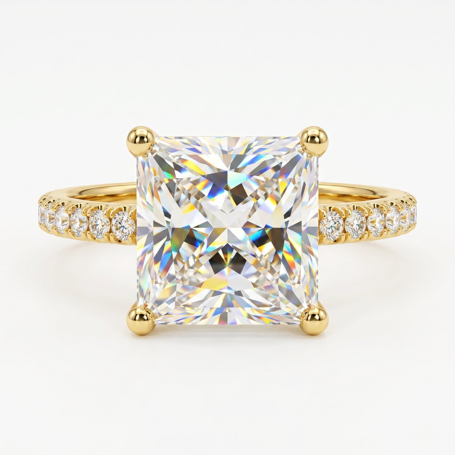 2.150 CT Princess Cut Lab Grown Diamond Engagement Ring, Solitaire Diamond Ring