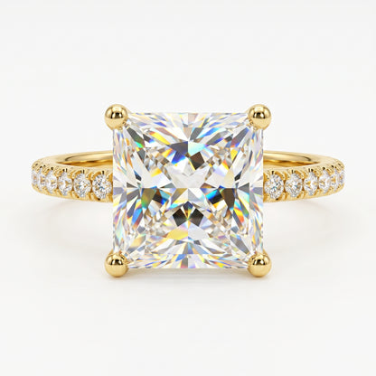 2.150 CT Princess Cut Lab Grown Diamond Engagement Ring, Solitaire Diamond Ring