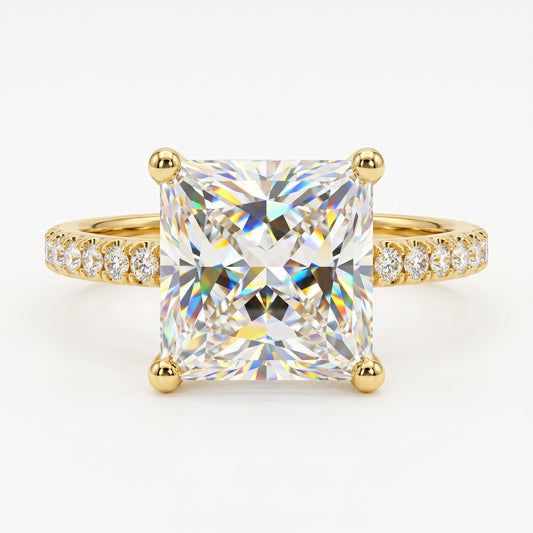 2.150 CT Princess Cut Lab Grown Diamond Engagement Ring, Solitaire Diamond Ring