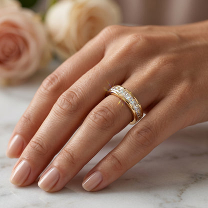 0.250Ct Princess Cut Lab Grown Diamond Wedding Band