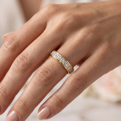 0.250Ct Princess Cut Lab Grown Diamond Wedding Band