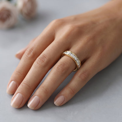 0.250Ct Princess Cut Lab Grown Diamond Wedding Band