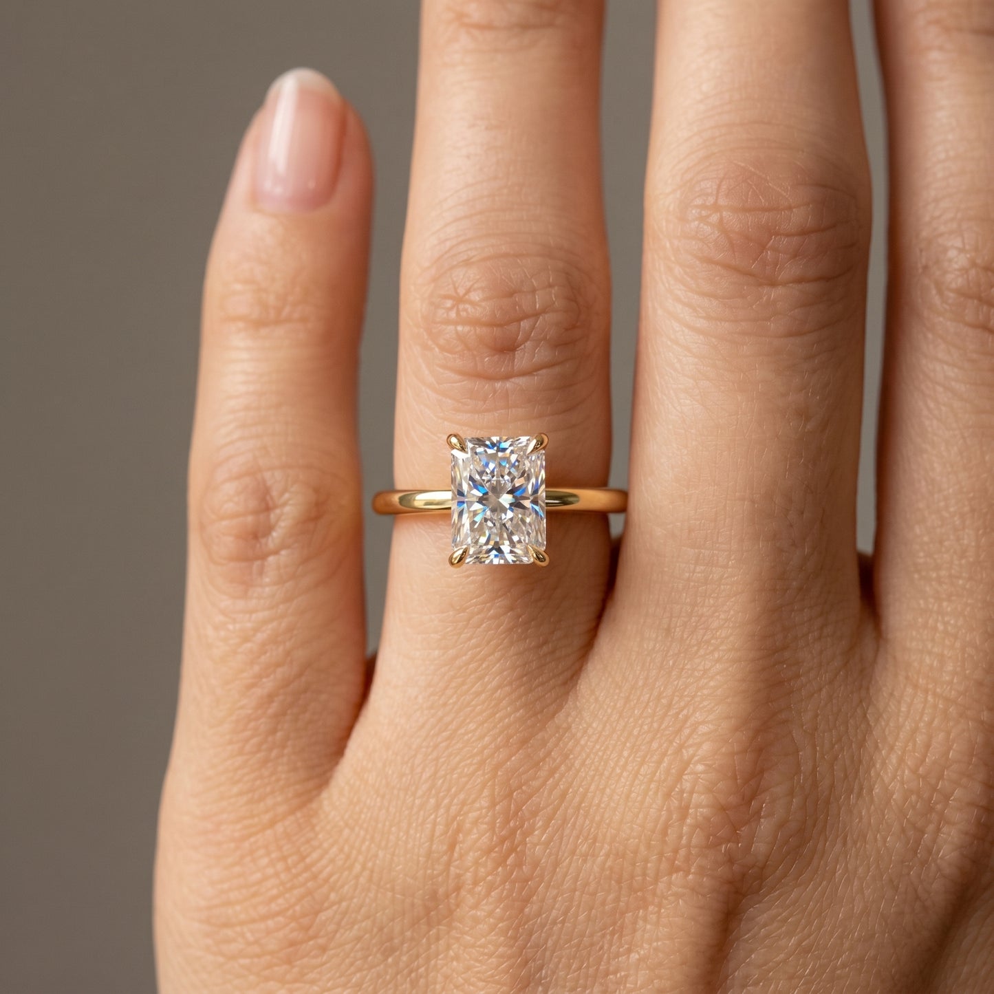 2.00ct Radiant cut  Natural Diamond Engagement Ring