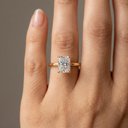 2.00ct Radiant cut  Natural Diamond Engagement Ring