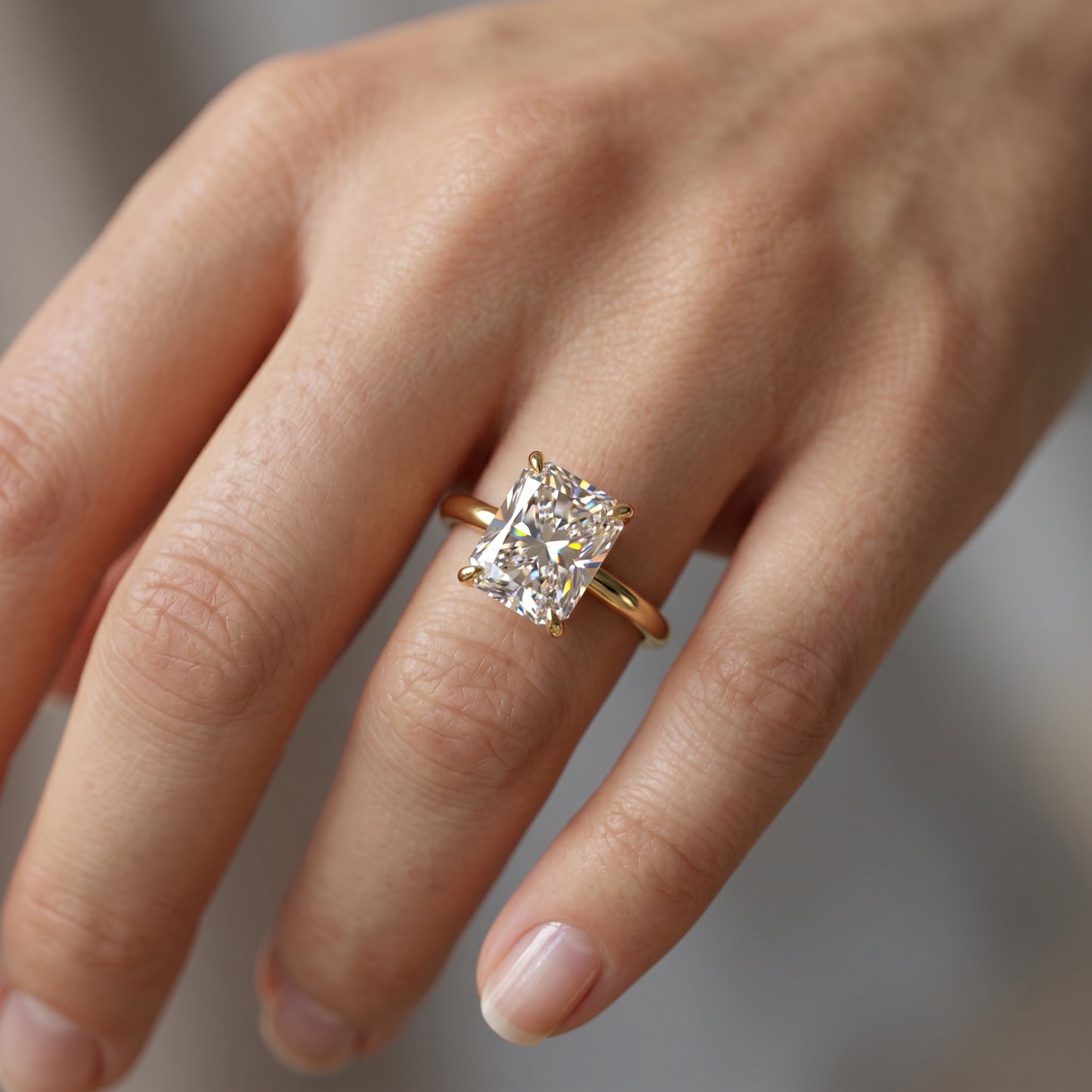 2.00ct Radiant cut  Natural Diamond Engagement Ring