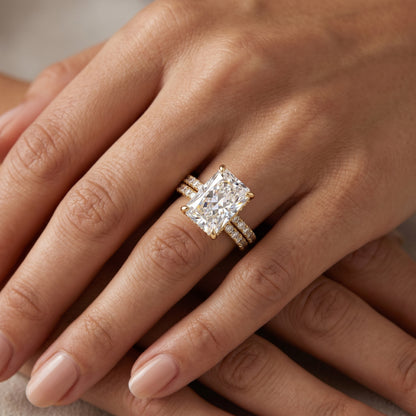 2.00tw Radiant cut Lab-Grown engagement ring set
