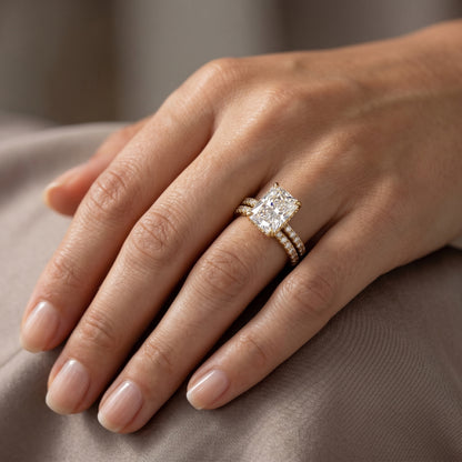 2.00tw Radiant cut Lab-Grown engagement ring set