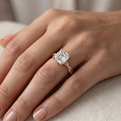 Elegant 2.00ct  Asscher Cut Lab Grown Diamond Solitaire Ring for Engagement
