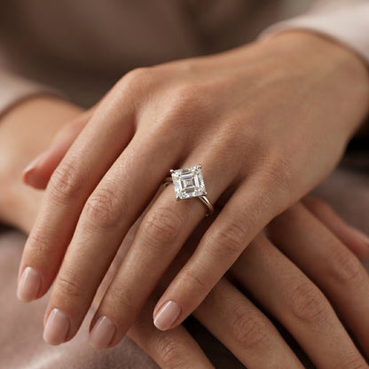 2.00Ct Asscher Cut Lab Grown Diamond Engagement Ring in 14k White Gold
