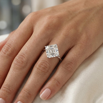 2.00Ct Asscher Cut Lab Grown Diamond Engagement Ring in 14k White Gold