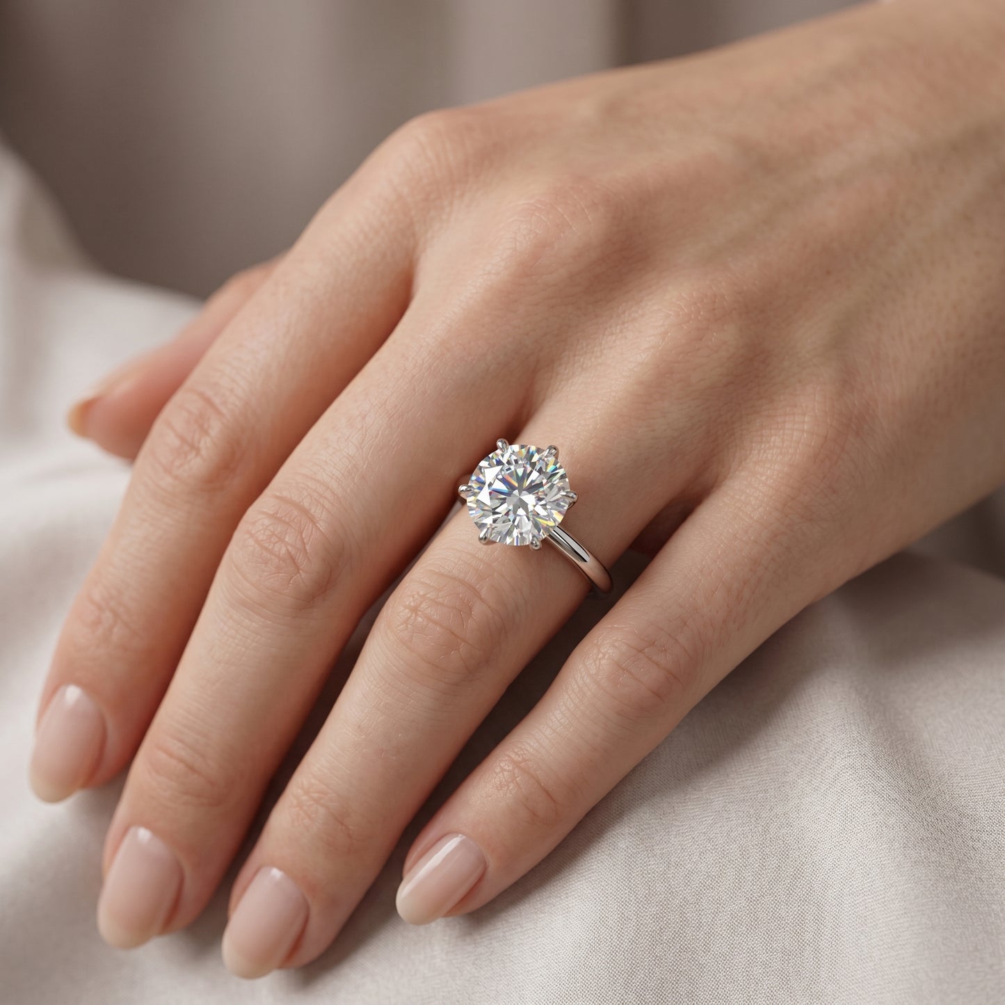 2.00ct Round Cut Lab Grown Diamond Solitaire Engagement Ring 14k White Gold