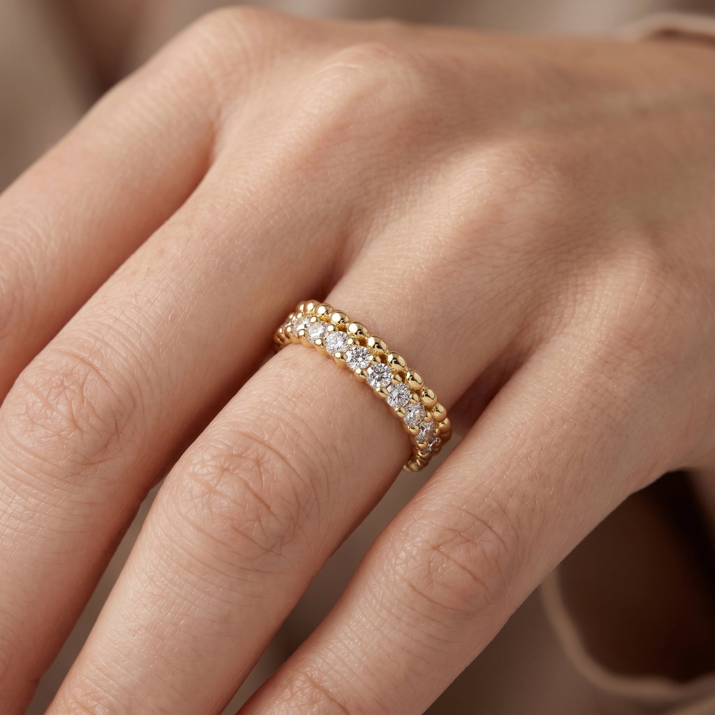 0.600ct Lab Grown Diamond Wedding Band, Full Eternity Diamond Ring