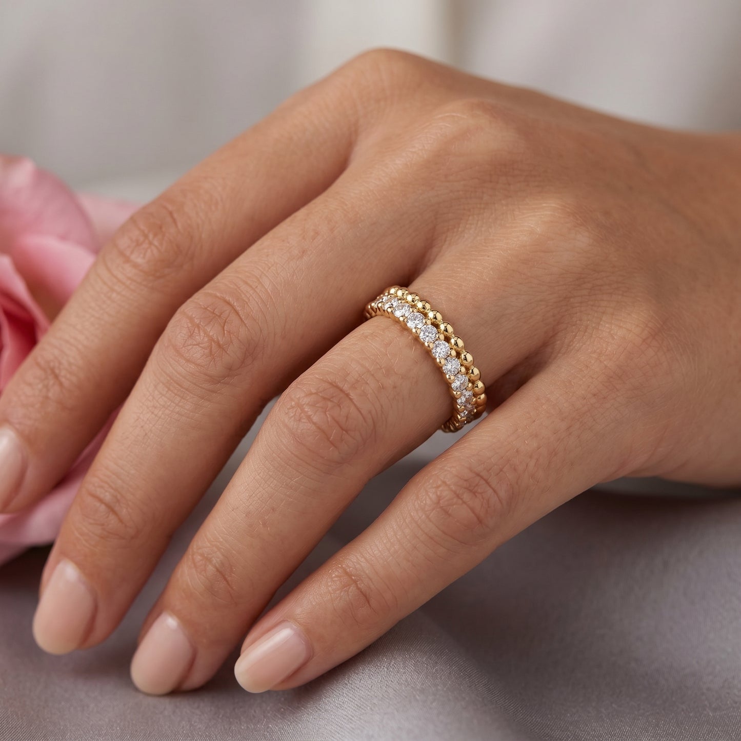 0.600ct Lab Grown Diamond Wedding Band, Full Eternity Diamond Ring
