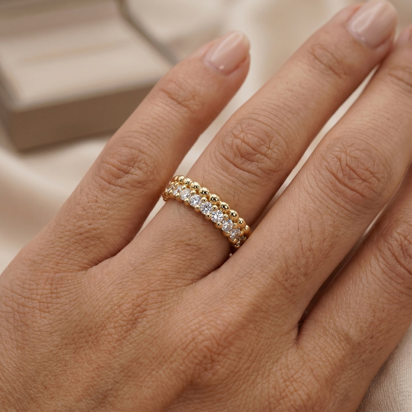 0.600ct Lab Grown Diamond Wedding Band, Full Eternity Diamond Ring