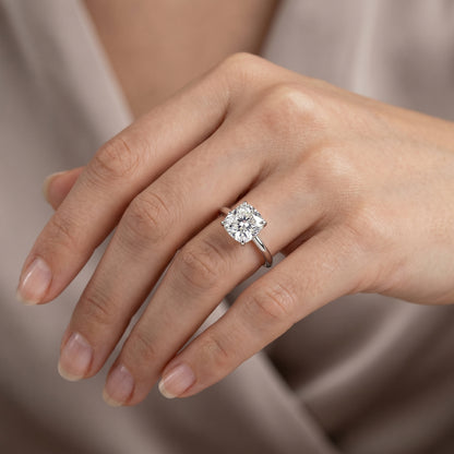2.00Ct Cushion Cut Lab Grown Diamond Engagement Ring in 14k Yellow Gold