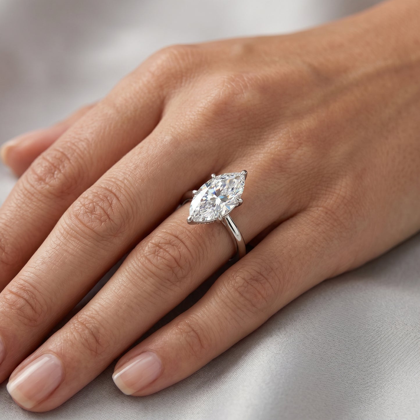 2.00Ct Marquise Cut Diamond Engagement Ring in 14k Yellow Gold
