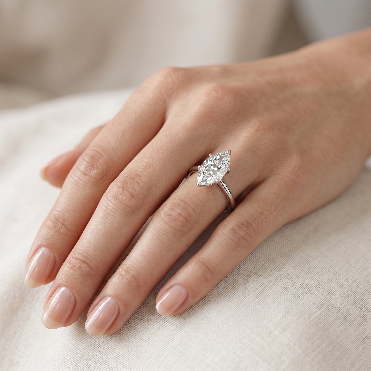 2.00Ct Marquise Cut Diamond Engagement Ring in 14k Yellow Gold