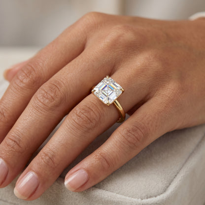 1.50Ct Asscher Cut Lab Grown Diamond Engagement Ring in 14k Yellow Gold