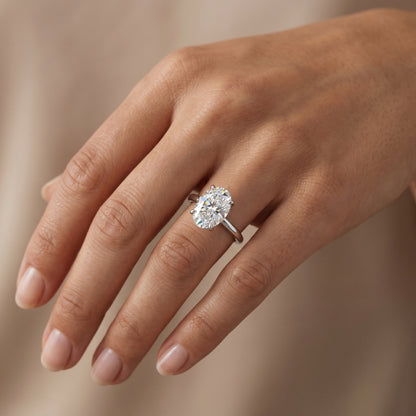 2.0 Carat Oval cut Solitaire Lab Grown Diamond Engagement Ring