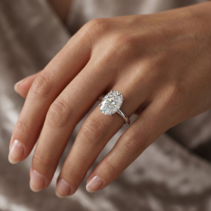 2.0 Carat Oval cut Solitaire Lab Grown Diamond Engagement Ring