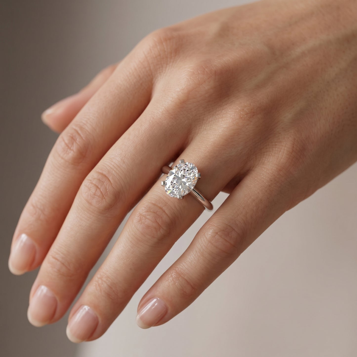 Certified 1.00Ct Oval cut Moissanite Solitaire Engagement Ring 14k White Gold