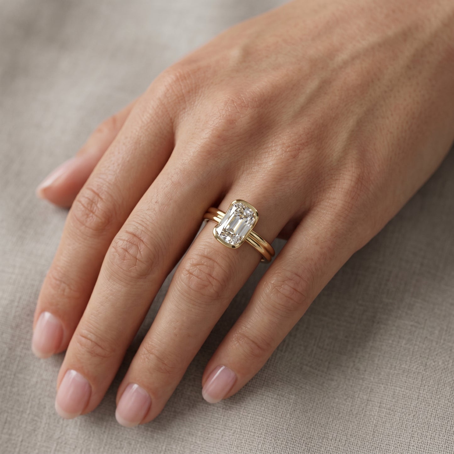 2.00ct Old Mine Cushion Cut Lab-Grown Engagement Ring